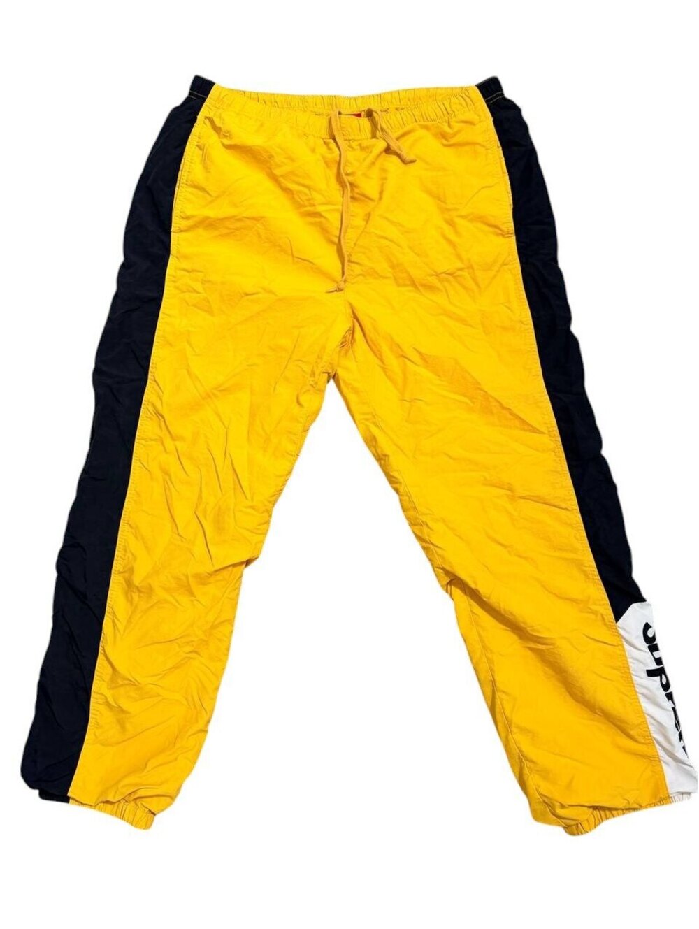 Supreme Colorblock Nylon Track Pants Yellow XL
